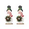 Set of 2 36"H Christmas Wooden/Metal Snowman Porch Decor with Floral Wreath